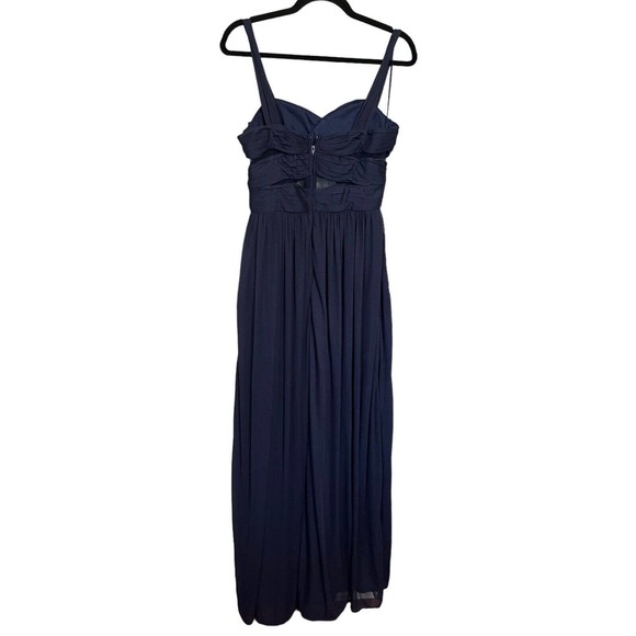 NWOT Birdy Grey Elsye Dress Navy Blue Mesh Long Formal Bridesmaids Dress Small - Picture 5 of 9